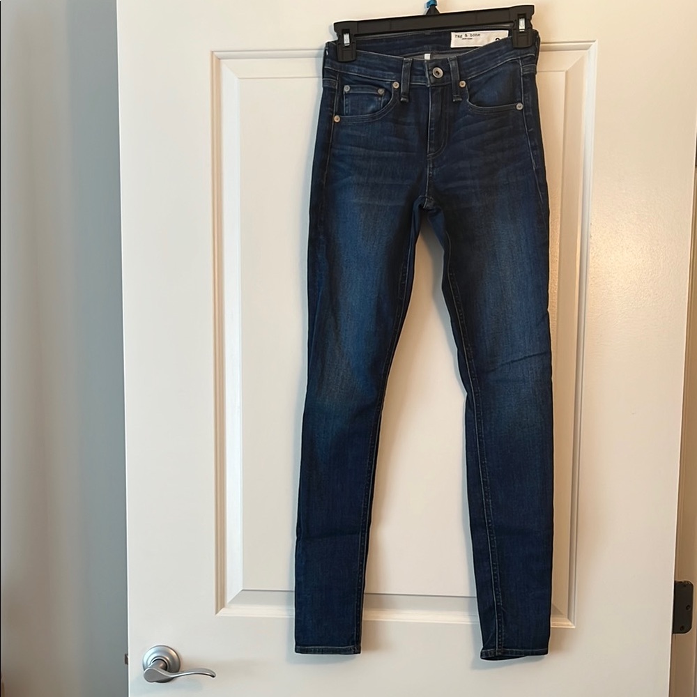rag & bone. Size 24 Dark Blue Cate mid-rise skinny jeans